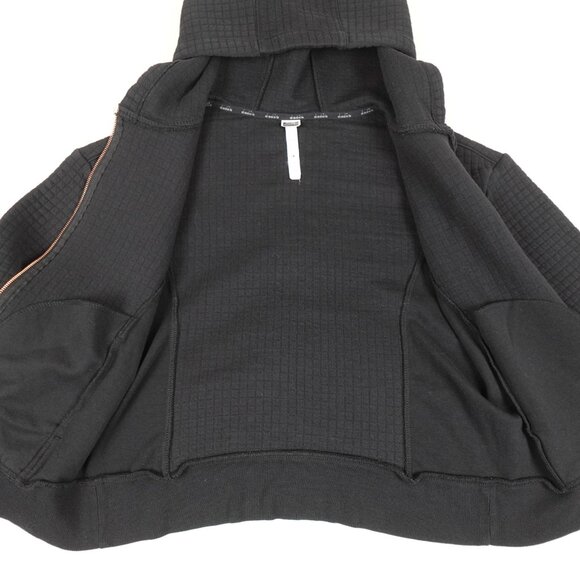Diadora Quilted Zip Up Hoodie Women's Medium Black with Rose Gold Sweatshirt - Picture 7 of 12